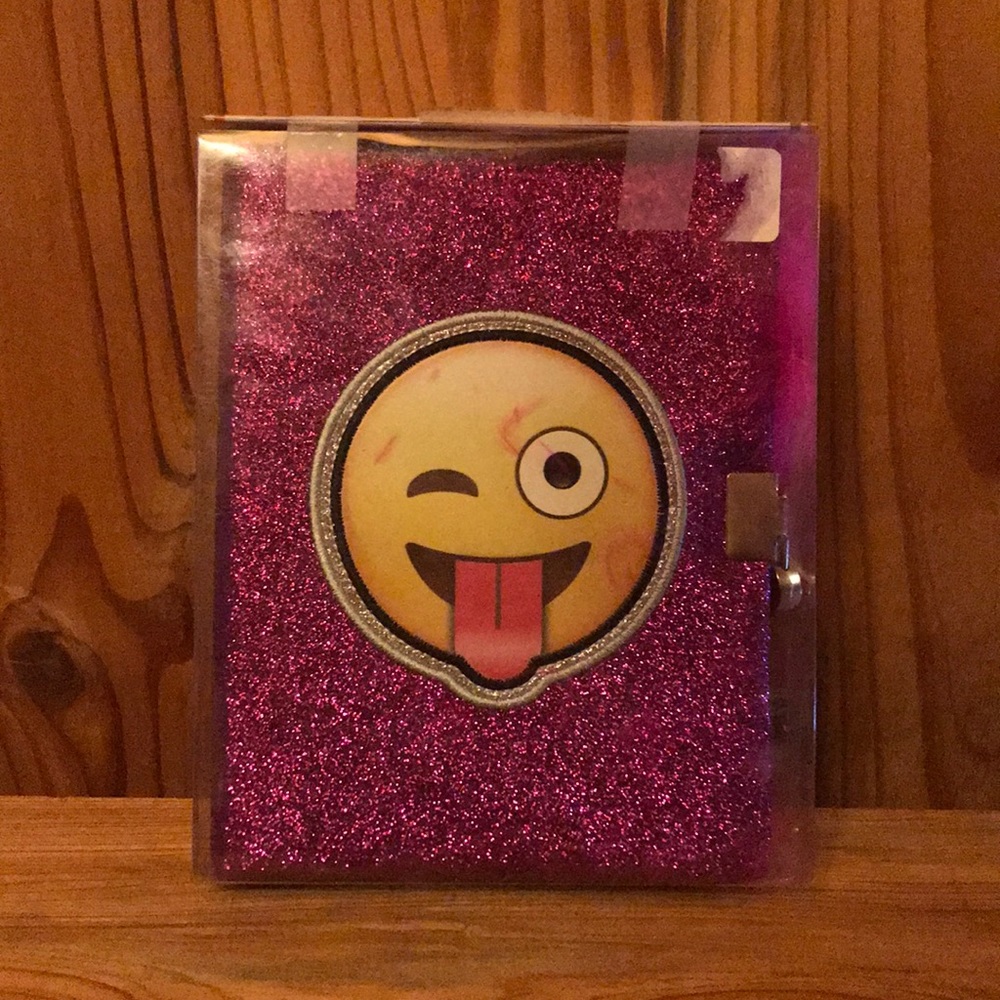 Kids Sparkly Emoji Notebook with Pen and lock